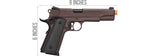 Double Bell M1911 Gas Blowback Airsoft Pistol [Polymer] (CRIMSON BROWN)