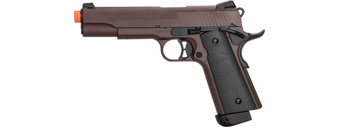 Double Bell M1911 CO2 Blowback Airsoft Pistol [Polymer] (CRIMSON BROWN)