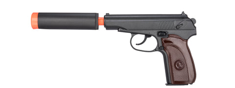 G29A Metal/Plastic Airsoft Spring Pistol w/ Suppressor (Black)