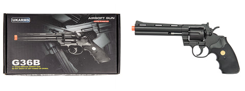 Ukarms G36B 357 Magnum Revolver Full Spring Airsoft Pistol Hand Gun W/ Shells 6mm bb