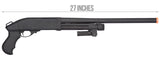 Golden Eagle M870 3/6-Shot Pump Action Gas Airsoft Shotgun w/ Forend Grip (Black)