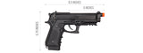 Hca-173Bbb Hg-173 M92 Co2 Blowback Semi/Full Auto Airsoft Pistol (Black)