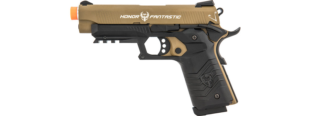 HFC Tactical Gas Blowback Airsoft Pistol, Black/Gold