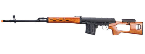 A&K SVD Dragunov Electric Airsoft Gun Sniper Rifle w/ Real Wood Furniture & Fixed Sportsman Stock (Color: Black / Real Wood)