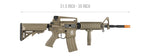 Lancer Tactical Airsoft Rifle Gun 370 - 395 FPS ProLine Series M4 RIS Airsoft AEG - TAN