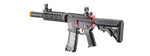 Lancer Tactical Gen 3 M4 Carbine SD AEG Airsoft Rifle Gun with Mock Suppressor (Color: Black with Red Accents)
