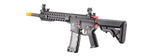 Lancer Tactical Gen 3 10" Keymod Airsoft Rifle Gun M4 Carbine AEG Rifle with Red Accents (Color: Black)
