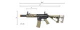 Lancer Tactical Blazer 7" M-LOK Proline Series M4 Airsoft Rifle with Delta Stock & Mock Suppressor (Color: Two-Tone)