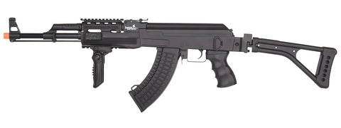 LT-728U-Nb Tactical Ak Aeg Rifle W/ Folding Stock (Bk), No Battery/Charger Airsoft Gun