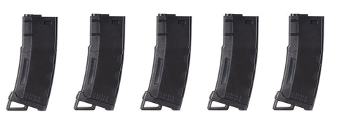 Lancer Tactical 130 Round High Speed Mid-Cap Magazine Pack of 5 (Black)
