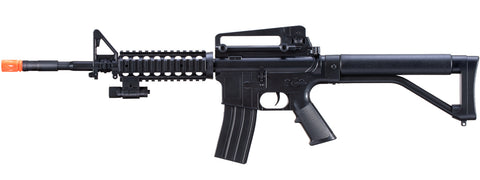 UK Arms M-16A Spring Powered Rifle with 2 Magazines and 2 Stocks (Color: Black)