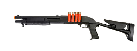 UKARMS M183A3 Spring Shotgun w/ 4 Bullet Shells, Adjustable Stock, Pistol Grip