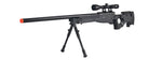 Well Mb08Bab L96 Awp Bolt Action Rifle W/Folding Stock Bipod & Scope (Color: Black)