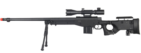 Well Mb4403Bab2 Bolt Action Rifle W/Fluted Barrel, Illuminated Scope & Bipod (Color: Black)