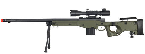 Well Airsoft MK96 Bolt Action Rifle W/ Barrel, Scope & Bipod - Green