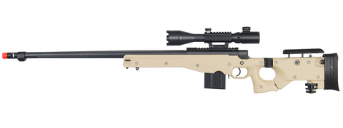 Well MB4403TA2 Bolt Action Rifle w/Fluted Barrel & Illuminated Scope (COLOR: TAN)