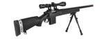 Wellfire MB4404BAB Airsoft M24 Sniper Rifle W/ Scope & Bipod - Black