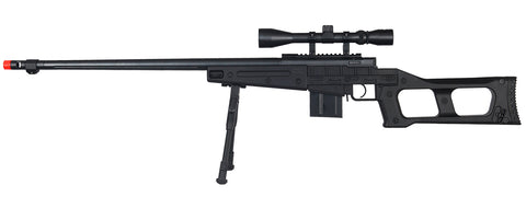 Wellfire MB4409 MK96 Covert Bolt Action Airsoft Sniper Rifle - Black