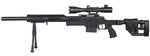 Wellfire Airsoft M24 Bolt Action Tri Rail Rifle W/ Scope & Bipod - Black