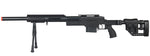 Well Airsoft M24 Bolt Action Rifle W/ Fiber Stock & Bipod - Black