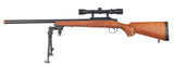 AGM MP001AAB Bolt Action Sniper Rifle w/ Scope & Bi-Pod (COLOR: WOOD)