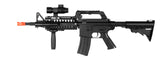 Well MR733 M4 RIS Spring Rifle w/ Flashlight, Scope, Vertical Foregrip, Retractable LE Stock
