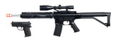 Airsoft Gun UK Arms Airsoft Spring Rifle Attachments & Pistol Combo BLACK