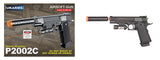 P2002C Spring Pistol W/ Laser, Suppressor (Bk)
