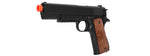 P361 Well Airsoft M1911-A1 Heavyweight Airsoft Pistol W/ Railed Frame (Bk)