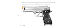 Tokyo Marui M92F Chrome Stainless Finishing Airsoft Gas Blowback Pistol (Color: Chrome)