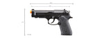 WinGun 302 Non Blowback M9 Airsoft Co2 Gas Blowback Airsoft Pistol (Color: Black)