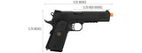 We Tech 1911 Full Metal Meu Airsoft Gas Blowback Pistol (Black)