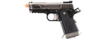 WE-Tech Hi-Capa 3.8 Full Auto Velociraptor Gas Blowback Pistol (Color: Black / Silver)