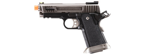 WE-Tech Hi-Capa 3.8 Full Auto Velociraptor Gas Blowback Pistol (Color: Black / Silver)