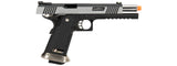WE Tech 1911 Hi-Capa T-Rex Competition Gas Blowback Airsoft Pistol W/ Sight Mount (Two Tone / Silver)