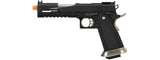 We Tech 1911 Hi-Capa T-Rex Competition Gas Blowback Airsoft Pistol W/ Top Ports (Black / Silver)