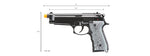 We-Tech New System M92 Eagle Full Auto Airsoft Gas Blowback Pistol (Color: Black)