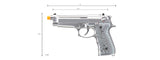 We-Tech New System M92 Eagle Full Auto Airsoft Gas Blowback Pistol (Color: Silver)