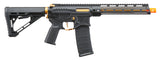 Zion Arms R15 Mod 1 Long Rail Airsoft Rifle with Delta Stock Black/Gold