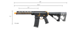 Zion Arms R15 Mod 1 Long Rail Airsoft Rifle with Delta Stock Black/Gold