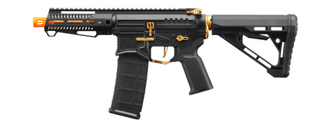 Zion Arms R15 Mod 1 Short Barrel Airsoft Rifle with Delta Stock Black & Gold