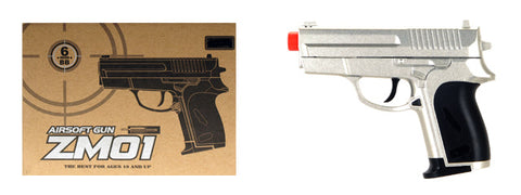 Airsoft  Handgun CYMA ZM01S Airsoft Compact Metal Spring Pistol  silver